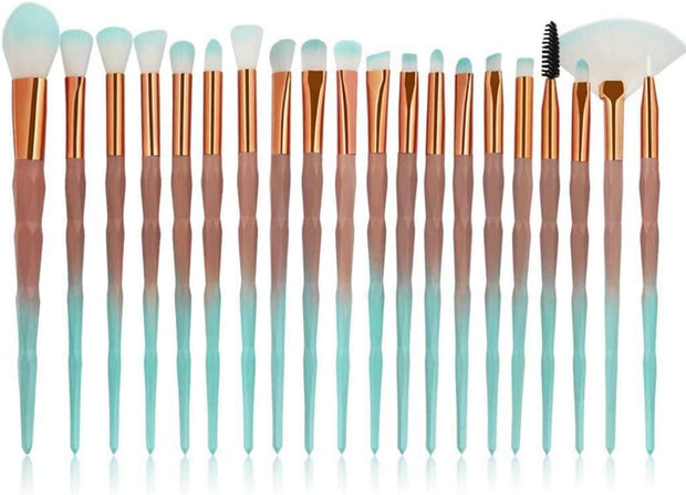20Pcs Makeup Brush Set, Premium Synthetic Kabuki Brushes Set for Foundation, Shading, Eyebrow, Face Blender, Makeup Brush Kit (PINK & GOLD)