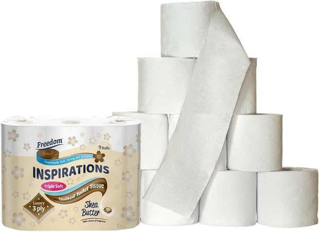 Freedom Inspirations Quilted Soft Shea Butter 3 Ply Toilet Paper Roll, 45 Rolls