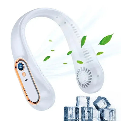 Hanging Neck Fan Portable Summer Air Cooler USB Cooling Fan with 5 Speeds and Digital Displays - Super Technology and Bladeless