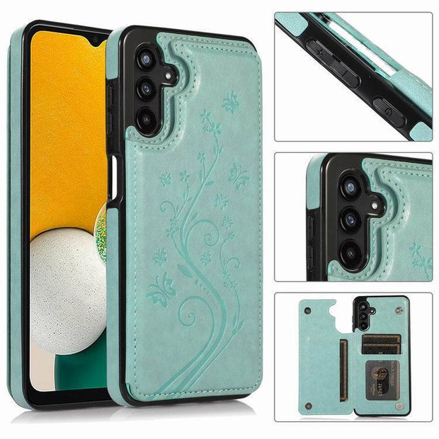 Leather Back Case for Samsung A13 A14 A15 A53 A55 Wallet Card Slots Phone Cover