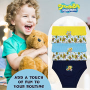 SPONGEBOB SQUAREPANTS Boys Underwear Briefs, Comfy Breathable Cotton Pants for Kids - Pack of 5