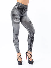 Women Imitation Jeans Stretch Leggings Fashion Sexy Slim Push up Lady Gym Leggings Causal Simple High Waist Streetwear Leggings