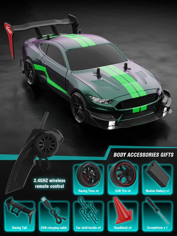 4WD RC Drift Car Racing 1:14 GTR/Mustang Model 2.4G Remote Control Car Four-Wheel Drive 