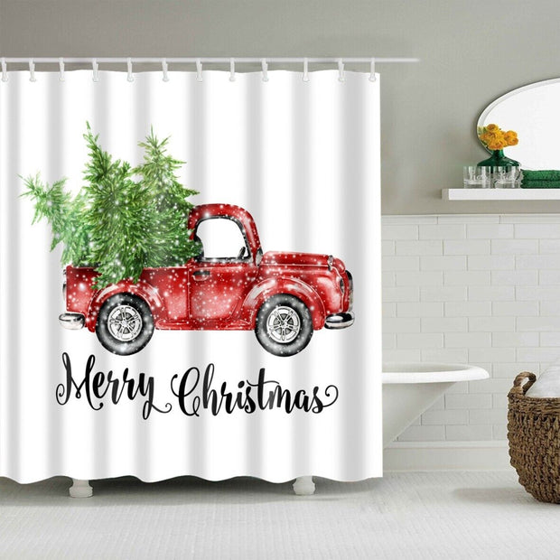 New Waterproof Polyester Fabric Bathroom Shower Curtain Sheer Panel 12 Hooks