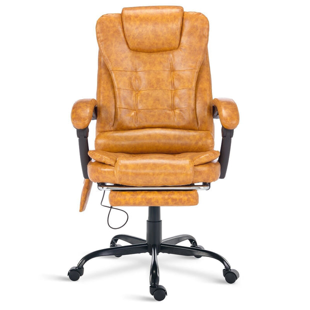 Massage Office Chair Gaming Computer Desk Swivel Recliner Chair Leather Footrest