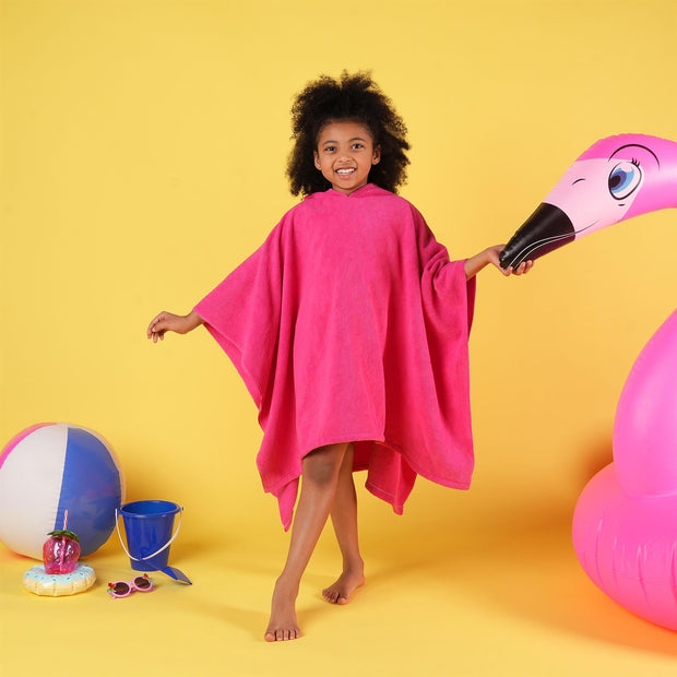 Brentfords Poncho Towel Childrens Absorbent Hood Quick Drying Beach Travel Robe