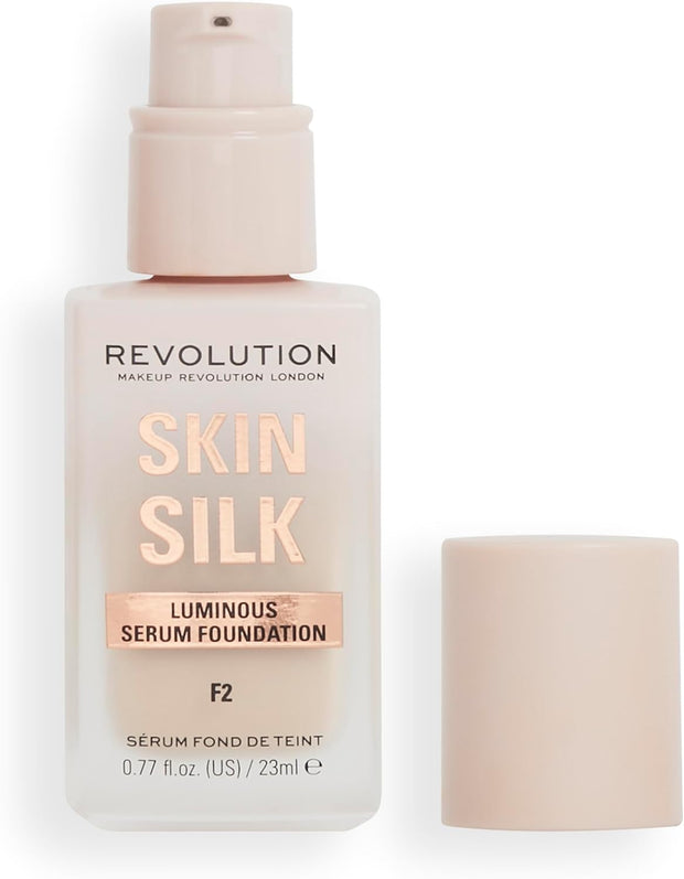 Makeup Revolution, Skin Silk Serum Foundation, Light to Medium Coverage, Contains Hyaluronic Acid, F7, 23Ml