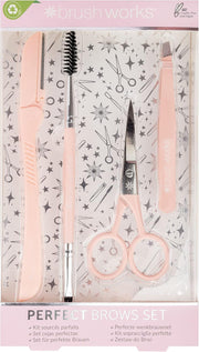 Brushworks Perfect Brows Set, Pink, One Size