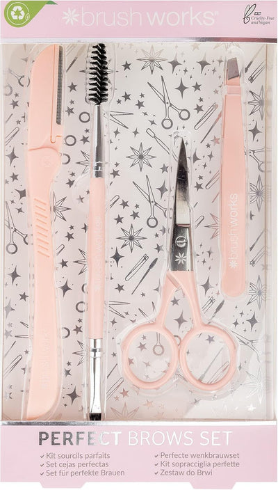 Brushworks Perfect Brows Set, Pink, One Size