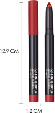 Enmart 6 Pcs Matte Lipstick Set, Lip Liner Crayon Pencil, Nude Longwear Waterproof Long Lasting Soft Pen, Red Brown Lipstic Female Christmas Cosmetic Makeup Lip Gloss Kit for Women