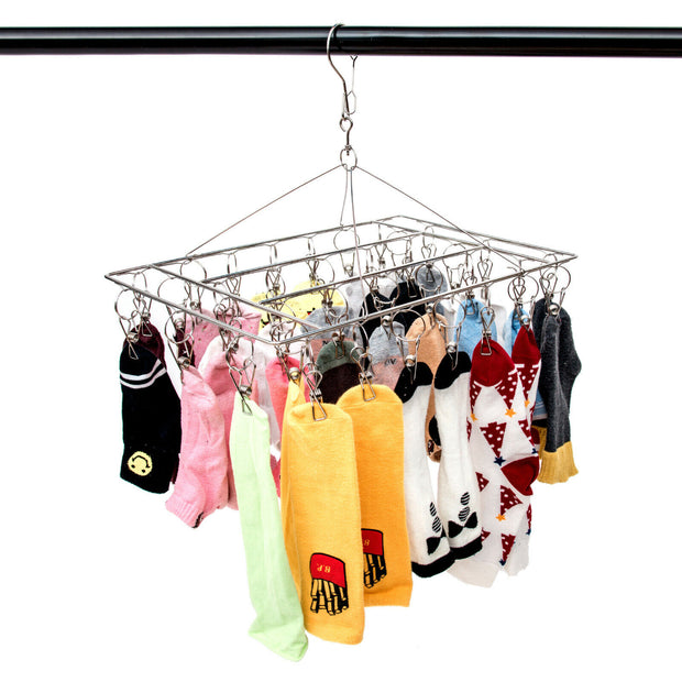 36 Thickened Clip Underwear Sock Hanger Laundry Airer Dryer Rack Stainlesssteel