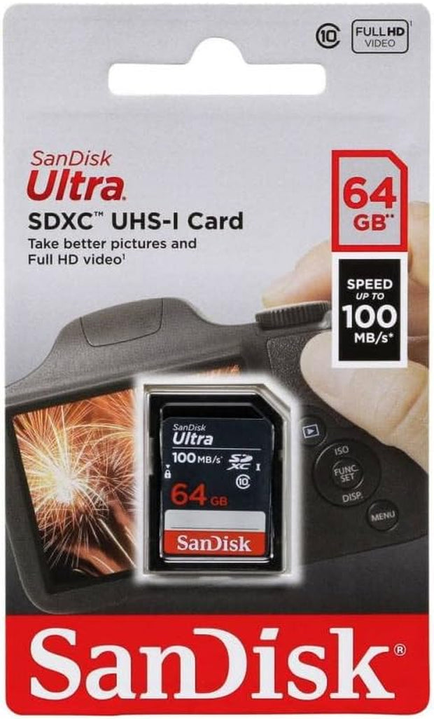 Sandisk Ultra 64GB SDXC Memory Card, up to 100Mb/S, Class 10, Black/Grey