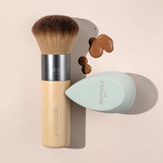 Blend + Blur Makeup Brush and Sponge Duo, Makeup Blending Sponge & Foundation Brush, for Liquid & Cream Products, Cloud Skin, Eco Friendly, Latex-Free, Cruelty Free, & Vegan, 2 Count