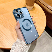 For Iphone 14 Pro Max 13 12 11 Clear Magsafe Plating Magnetic Slim Case Cover
