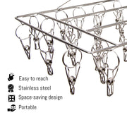 36 Thickened Clip Underwear Sock Hanger Laundry Airer Dryer Rack Stainlesssteel