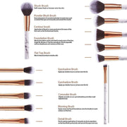 10 Pcs Kabuki Makeup Brushes Set Eye Shadow Blusher Face Powder Foundation UK