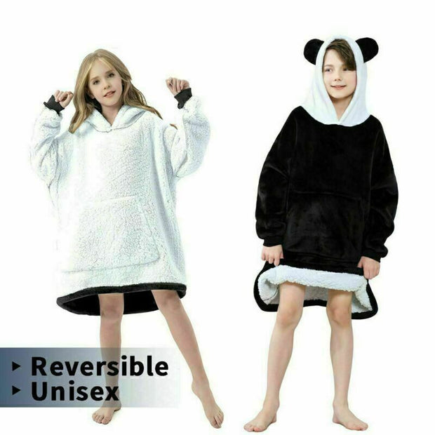Hooded Snuggle Blanket Super Soft Oodie Winter Warm Wearable Hoodie Robe Comfort