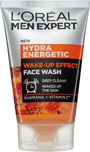 L’Oréal Paris Men Expert Wake-Up Effect Face Wash 100Ml, Hydra Energetic Face Wash with Vitamin C*, for Dull and Tired-Looking Skin, Cleanses Pores and Energises Skin