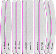 FANDAMEI 10 Pcs Nail File Set, 5 Shapes Nail Files for Acrylic and Gel Nails, 100/180 Grit Emery Boards for Nails, Nail File and Buffer Set