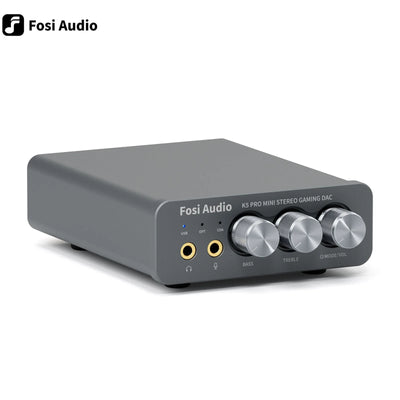 Fosi K5 PRO USB Gaming DAC with Microphone Headphone Amplifier Mini Audio DAC for PS5 and PC