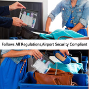 WUBAYI 5Pcs Clear Toiletry Bag, Waterproof PU Makeup Bag with Zipper Handle, Portable Airport Cosmetic Bag for Women & Men, Travel Accessories Wash Bag for Travelling & Holiday (Black)