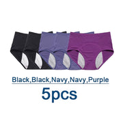 5Pcs/Set Leak Proof Menstrual Panties Women Period Underwear Sexy Pants Physiological Underwear plus Size Waterproof Briefs&Gift