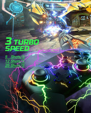 VOYEE Switch Controller Compatible with Switch/Lite/Oled/Pc Windows, RGB Lightning Programmable 1000Mah Wireless Pro Controller with One Key Pairing Wake up Vibration Turbo