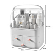 Xlarge Cosmetic Skincare Organiser Tabletop Make-Up Storage Case 2 Drawers Box