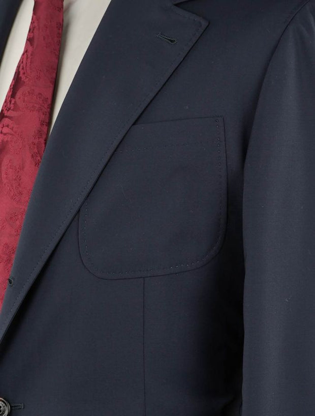 Luxury Men's Navy Blazer | Wool & Silk Blend Sport Coat for Men