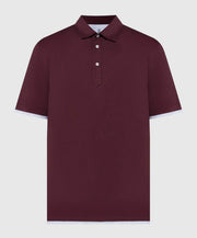 Brunello Cucinelli Men's Burgundy Polo Shirt | Luxury Cotton Casual Wear